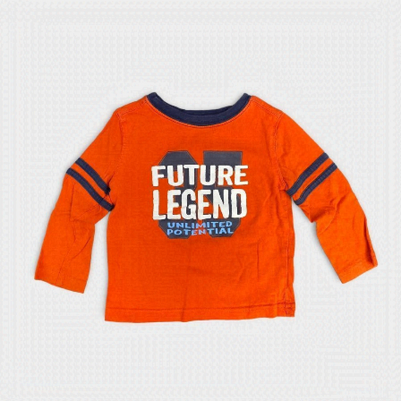 𝅺KOALA BABY | 3/$15| Baby Boy Orange Long Sleeve Shirt - Picture 1 of 3